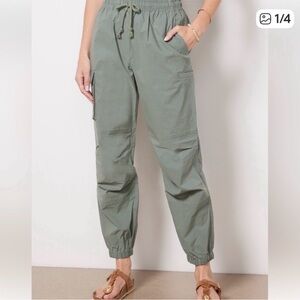 Sweaty Betty Heath Green Quinn Cargo Jogger Pants Size 4 Ankle Athleisure XS